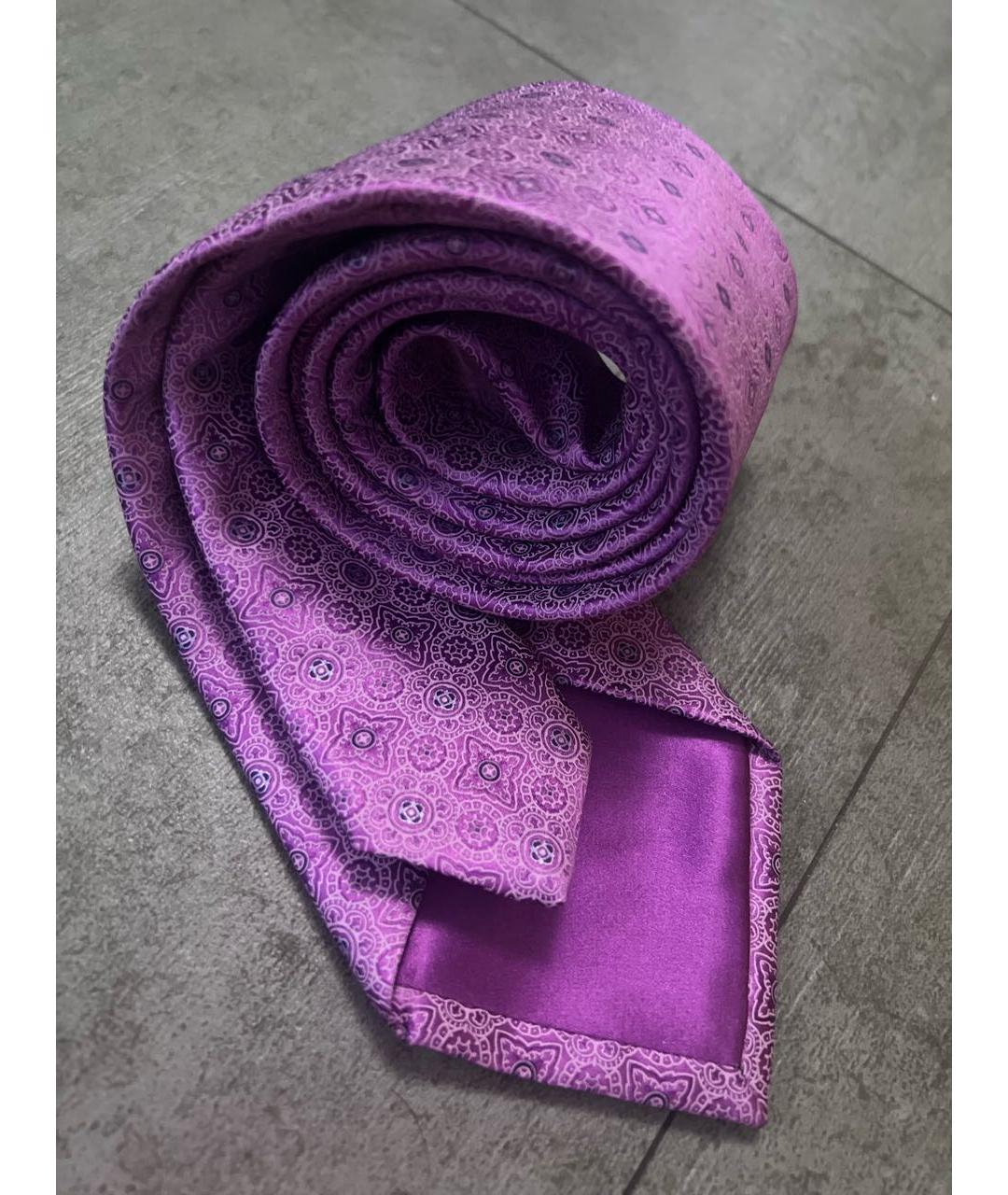 BRIONI Фиолетовый шелковый галстук, фото 2