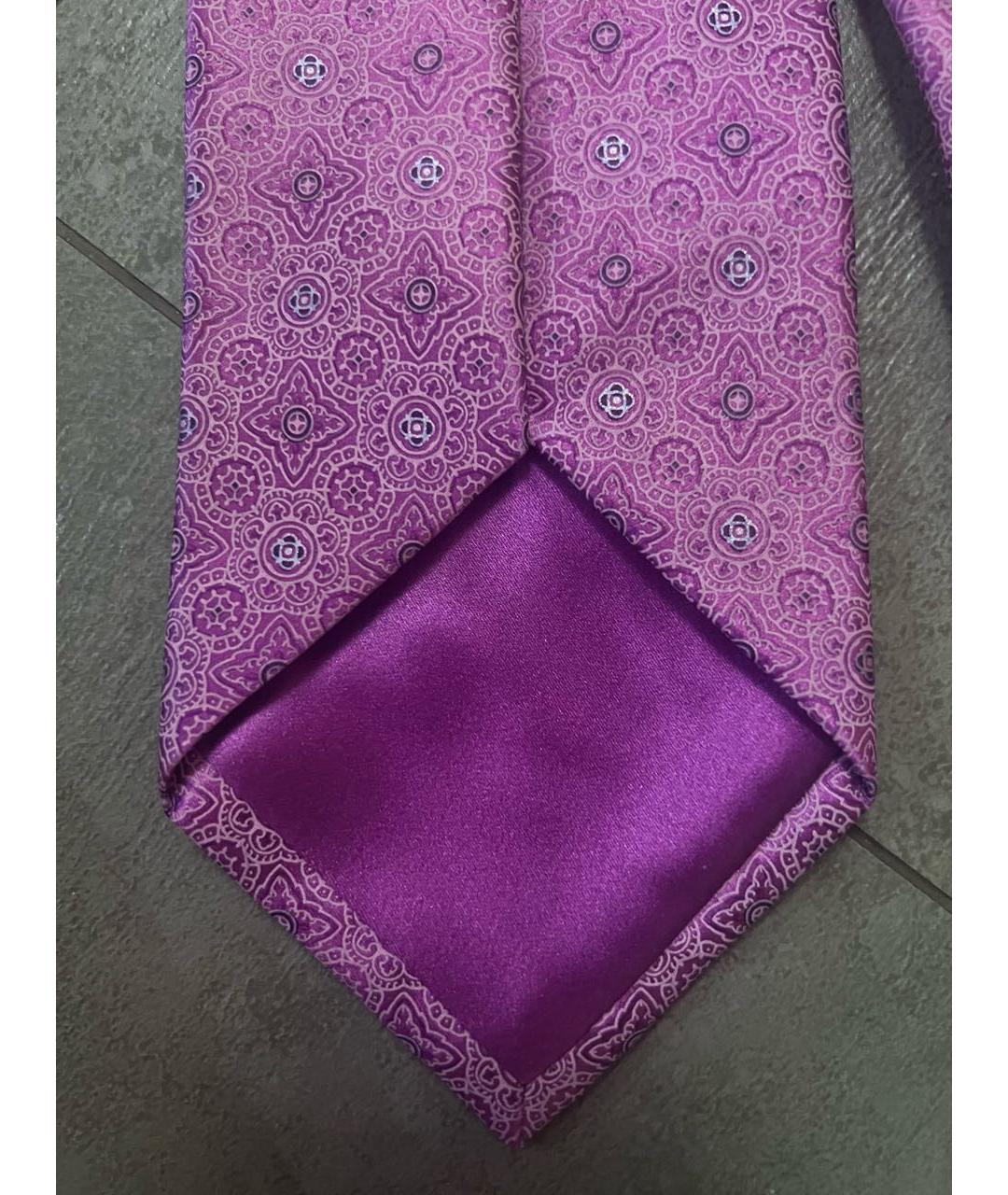 BRIONI Фиолетовый шелковый галстук, фото 7
