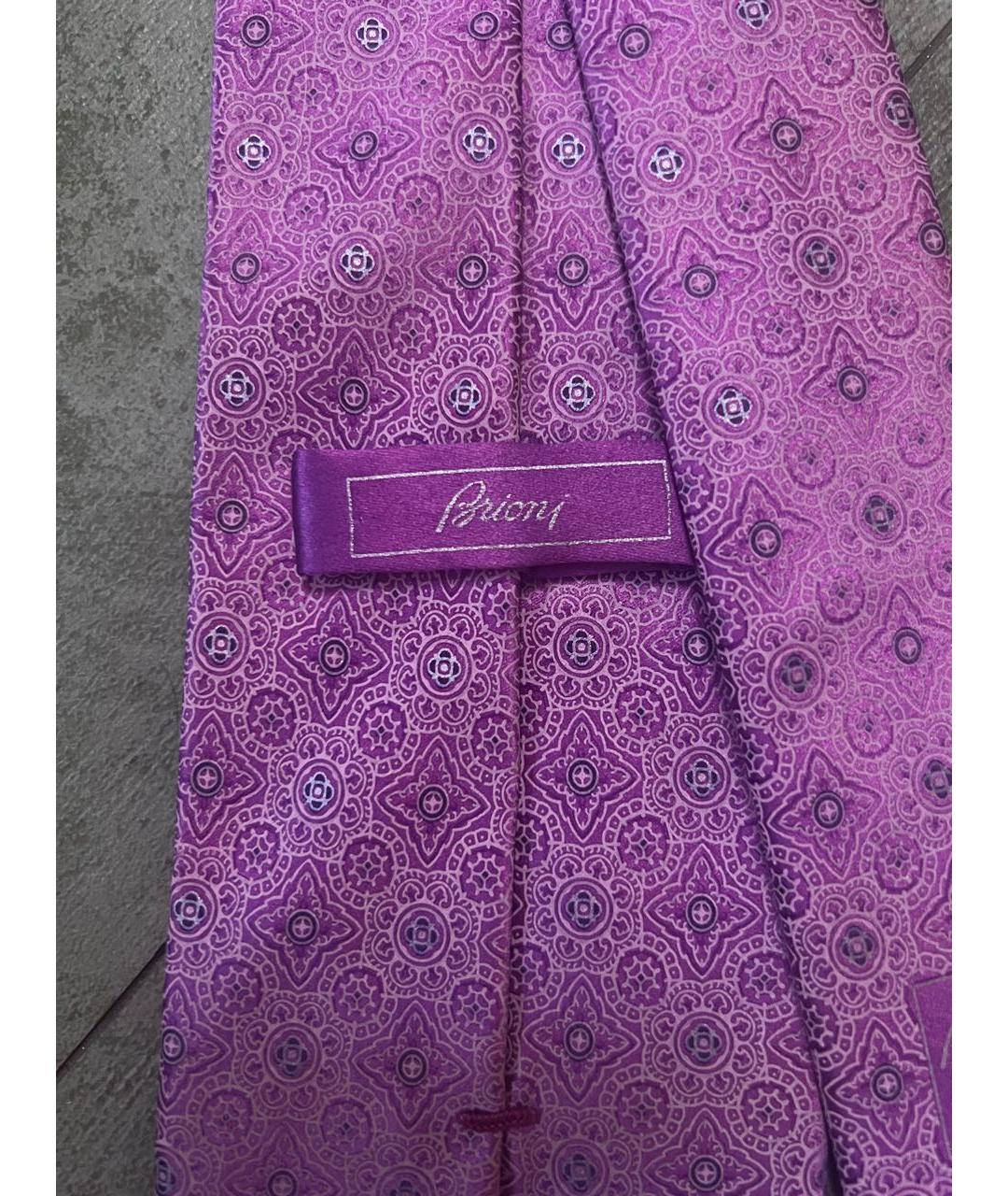 BRIONI Фиолетовый шелковый галстук, фото 3