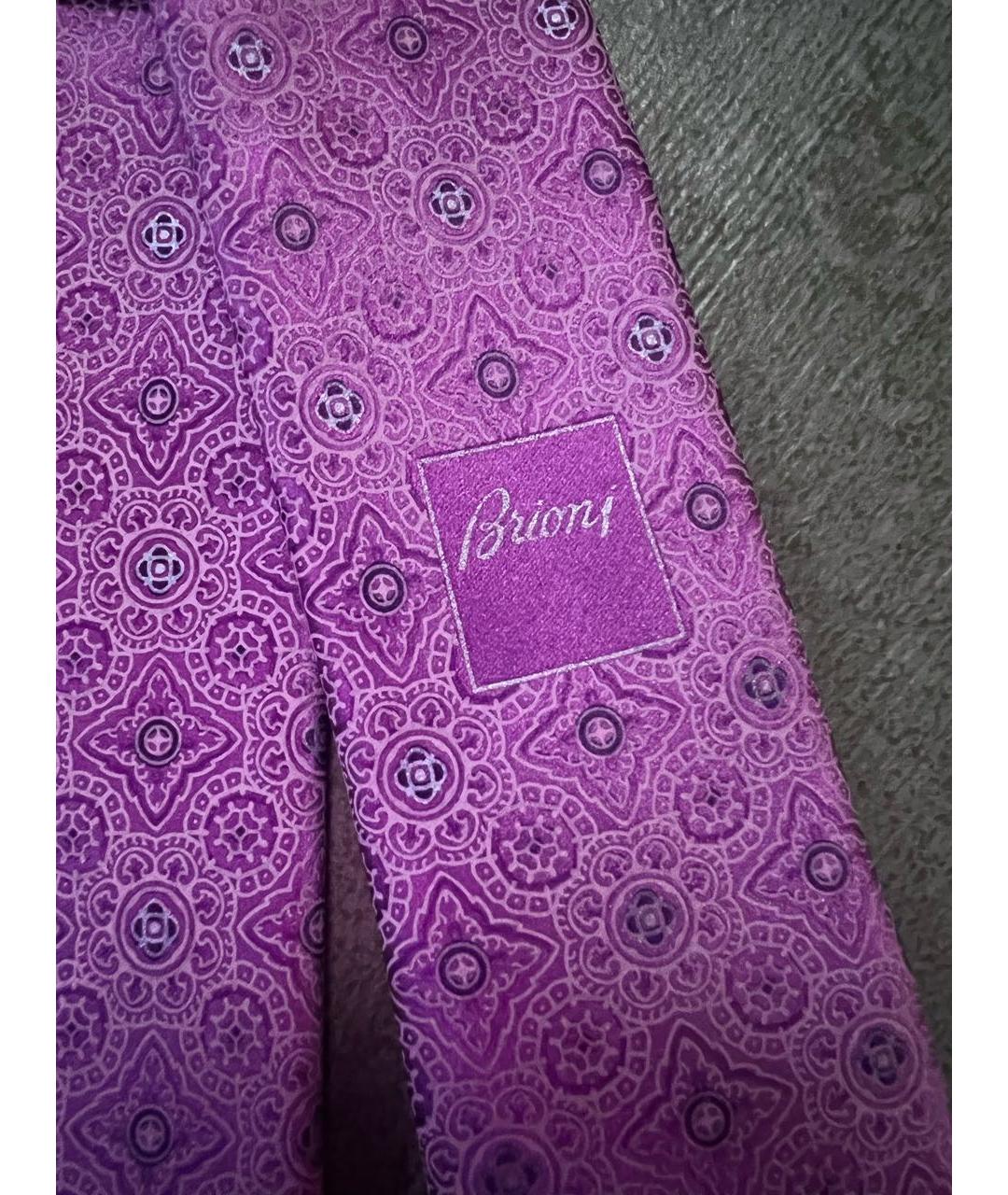 BRIONI Фиолетовый шелковый галстук, фото 8