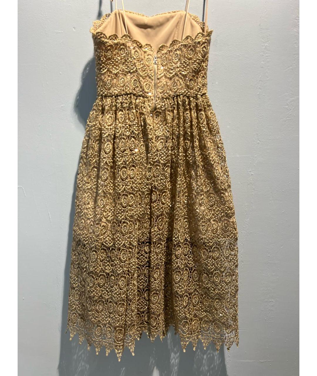 ALICE+OLIVIA Золотое полиэстеровое вечернее платье, фото 2