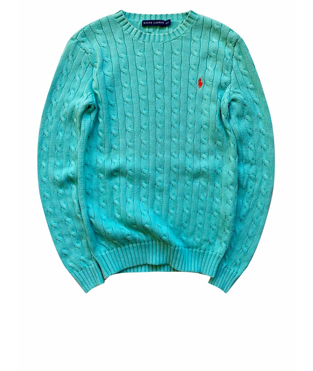 RALPH LAUREN Бирюзовый хлопковый джемпер / свитер, фото 1