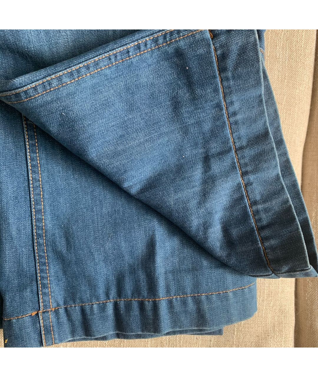 GUCCI Голубые хлопковые джинсы клеш, фото 5