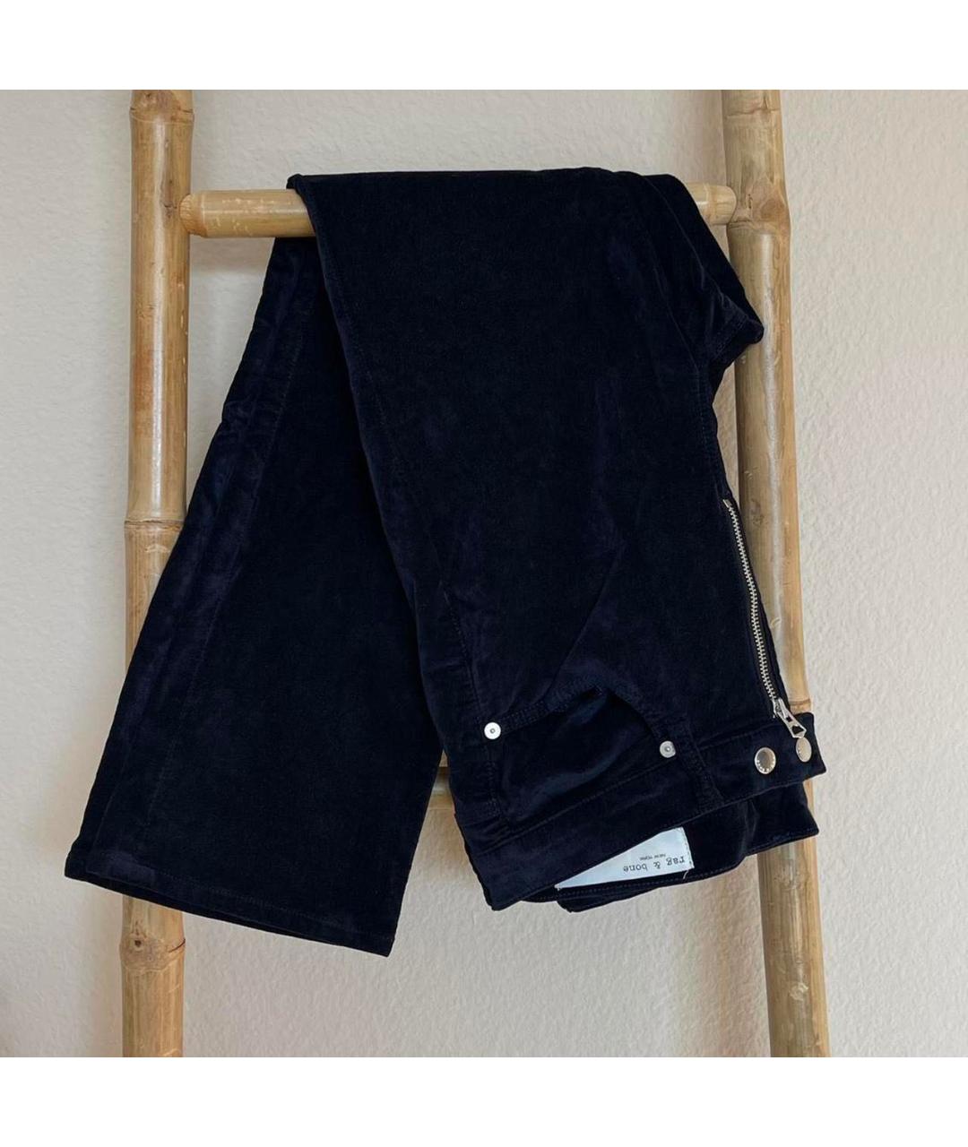 RAG&BONE Темно-синие хлопковые прямые джинсы, фото 4