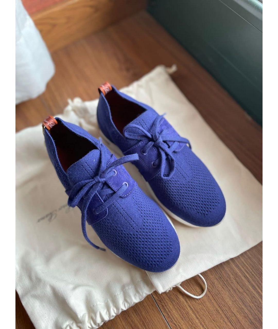 LORO PIANA Синие текстильные кроссовки, фото 3