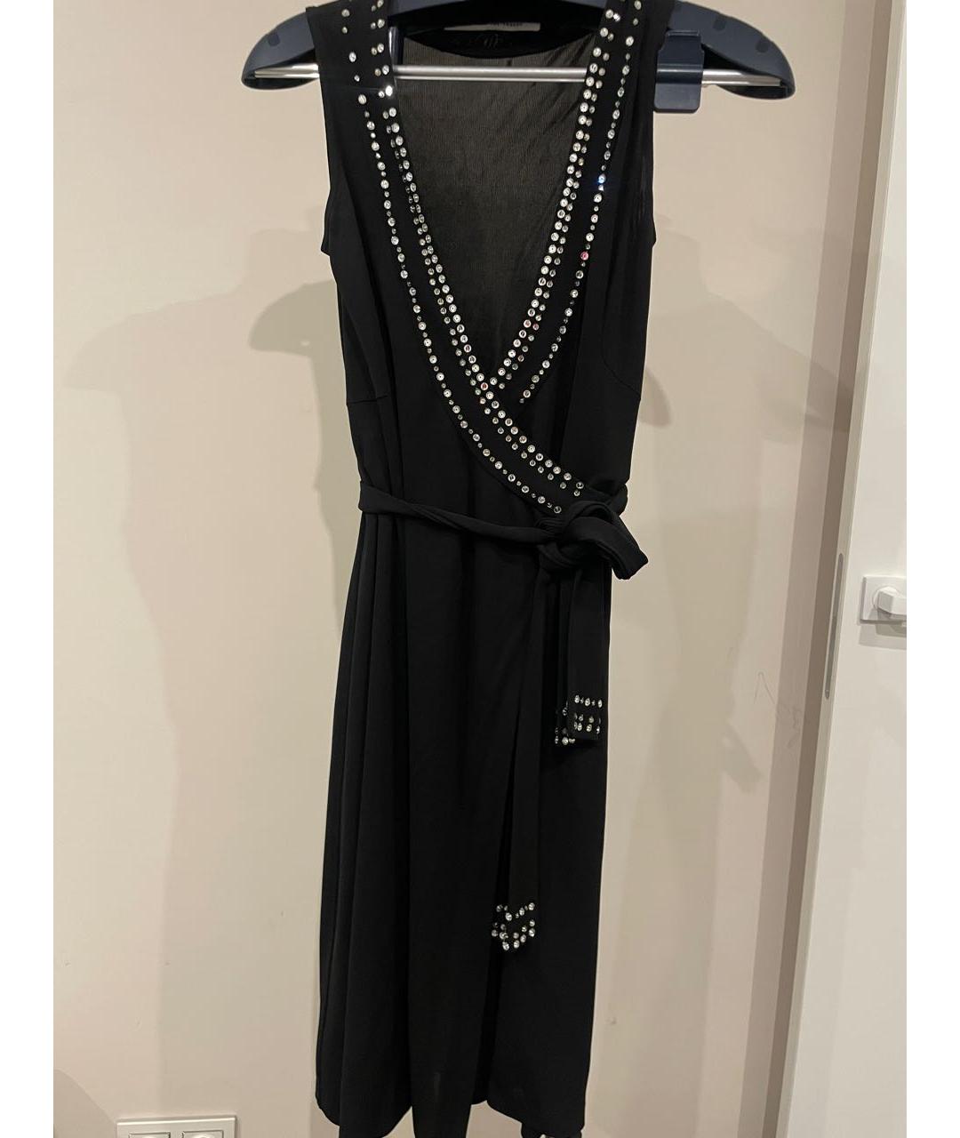 DIANE VON FURSTENBERG Черное вискозное коктейльное платье, фото 3