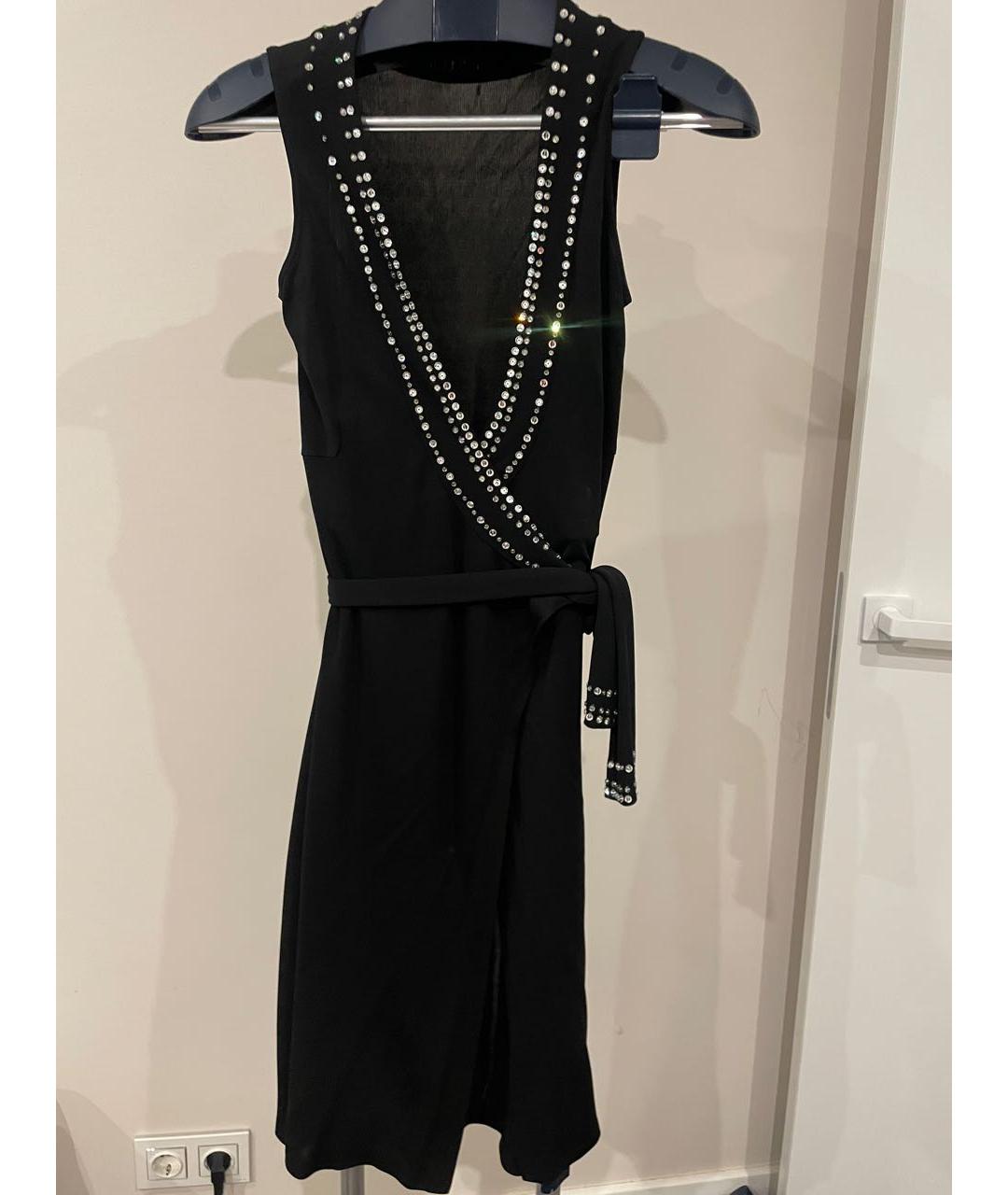 DIANE VON FURSTENBERG Черное вискозное коктейльное платье, фото 6