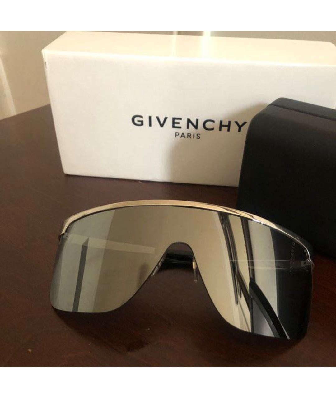 GIVENCHY Серебряные пластиковые солнцезащитные очки, фото 8