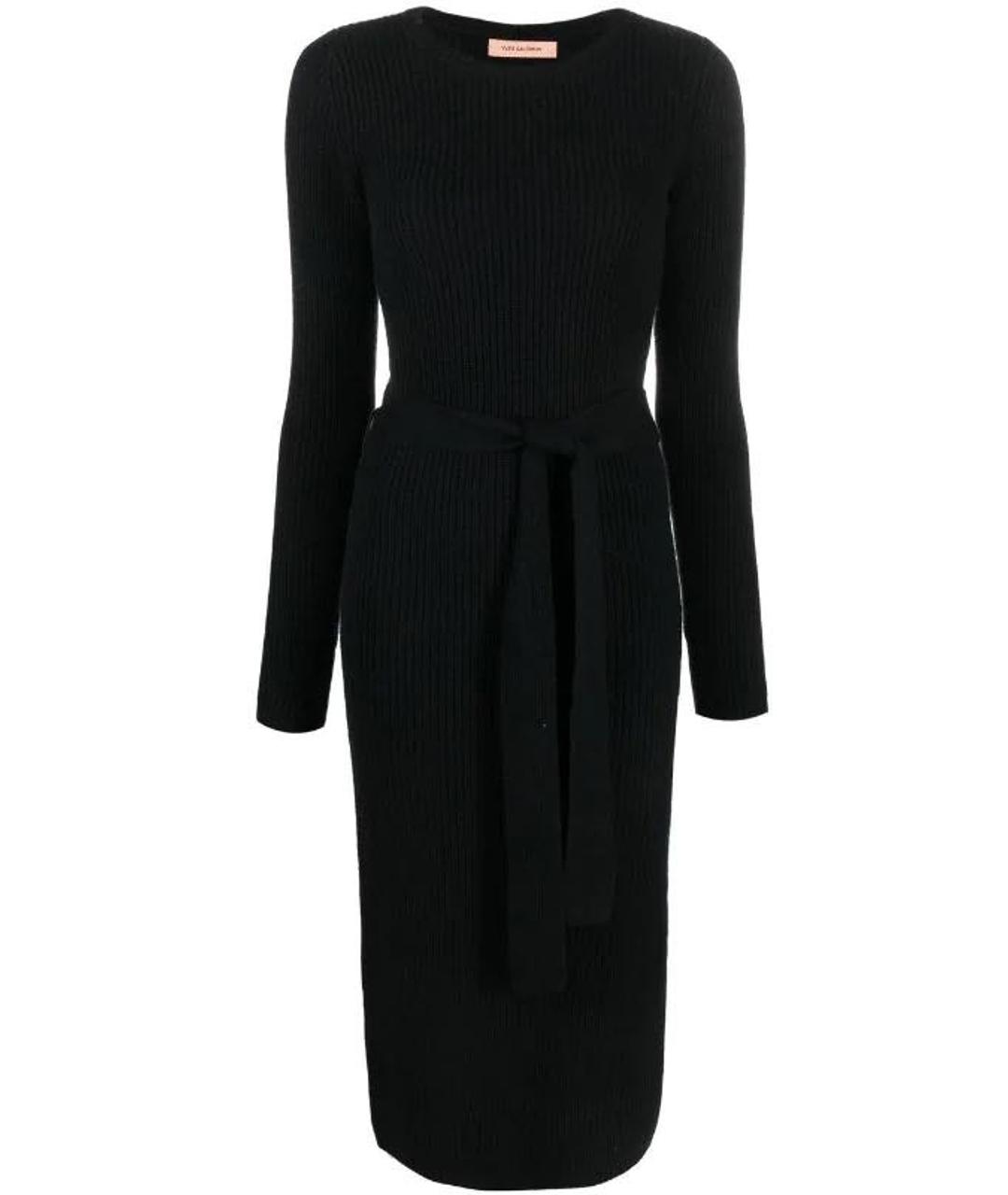 YVES SALOMON Черное шерстяное повседневное платье, фото 1