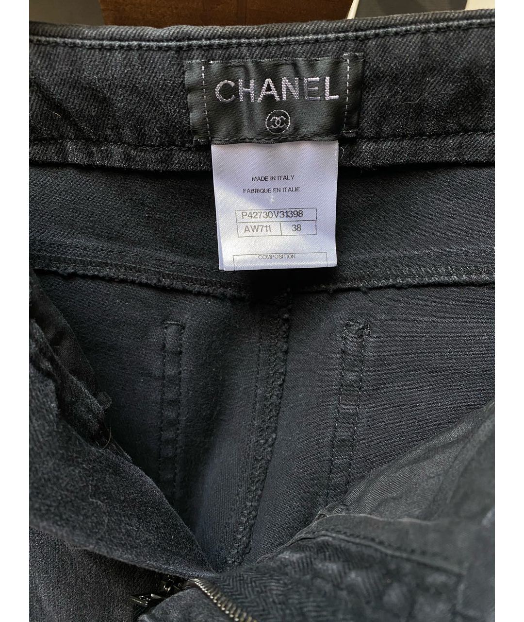 CHANEL PRE-OWNED Серые прямые джинсы, фото 3