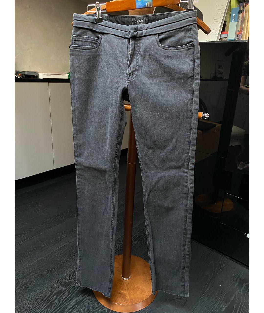 CHANEL PRE-OWNED Серые прямые джинсы, фото 7