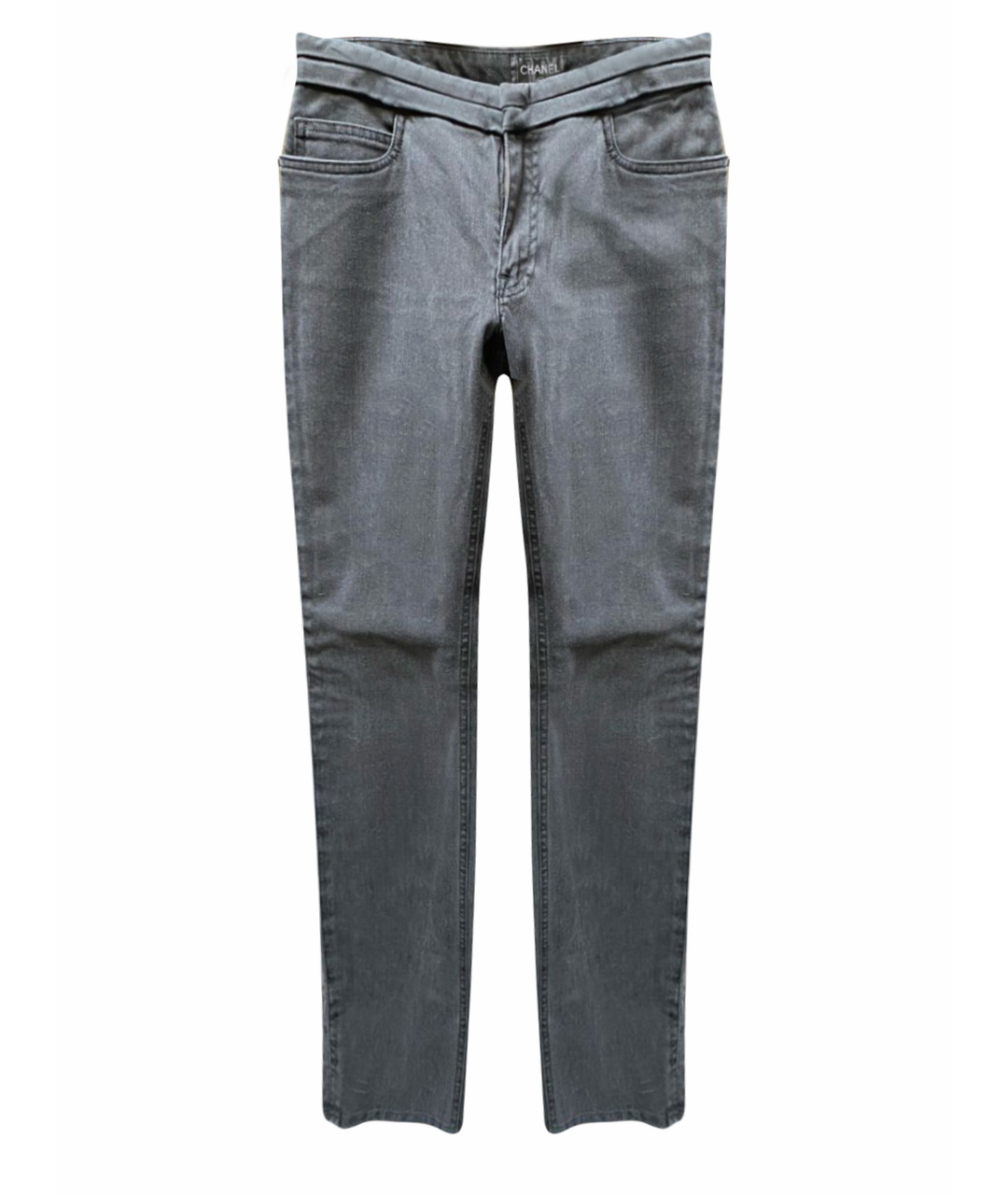 CHANEL PRE-OWNED Серые прямые джинсы, фото 1