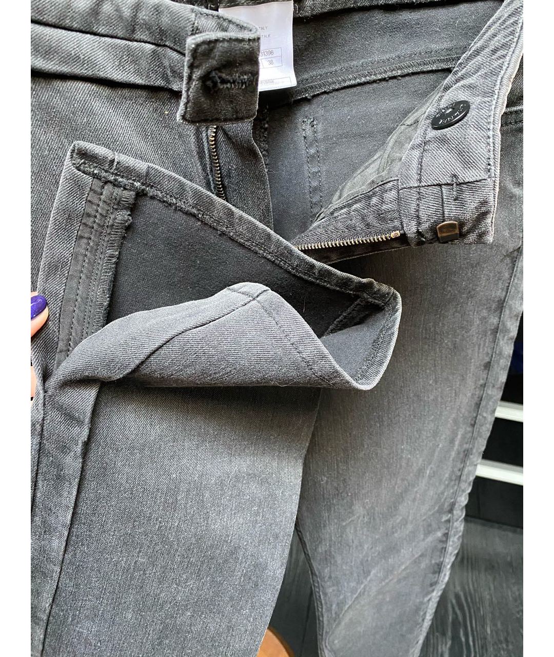 CHANEL PRE-OWNED Серые прямые джинсы, фото 6