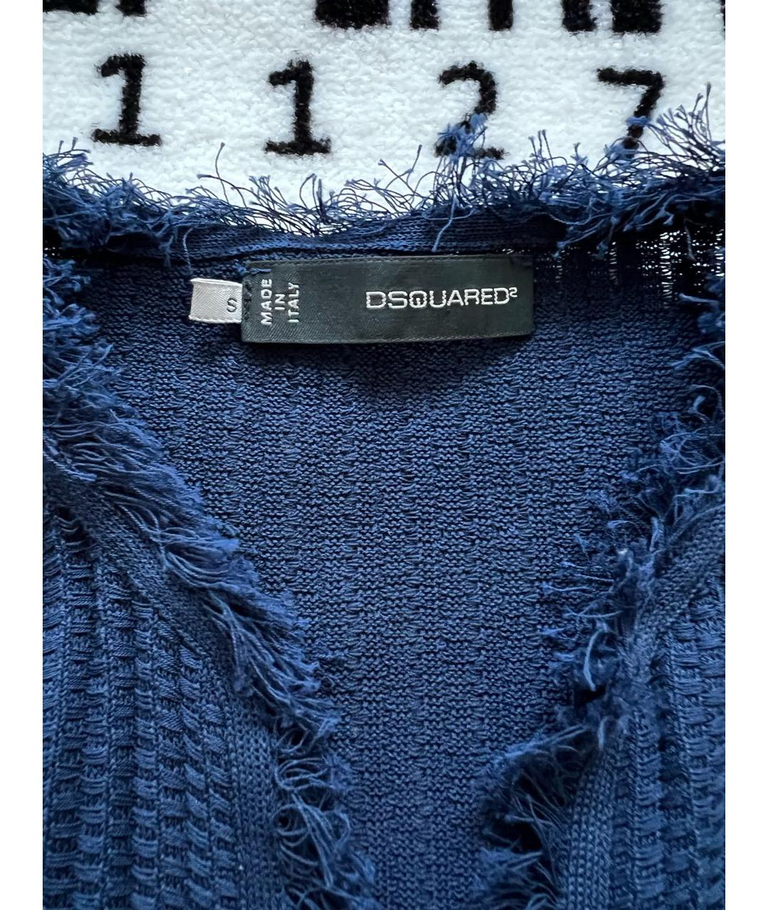 DSQUARED2 Синий хлопковый кардиган, фото 2