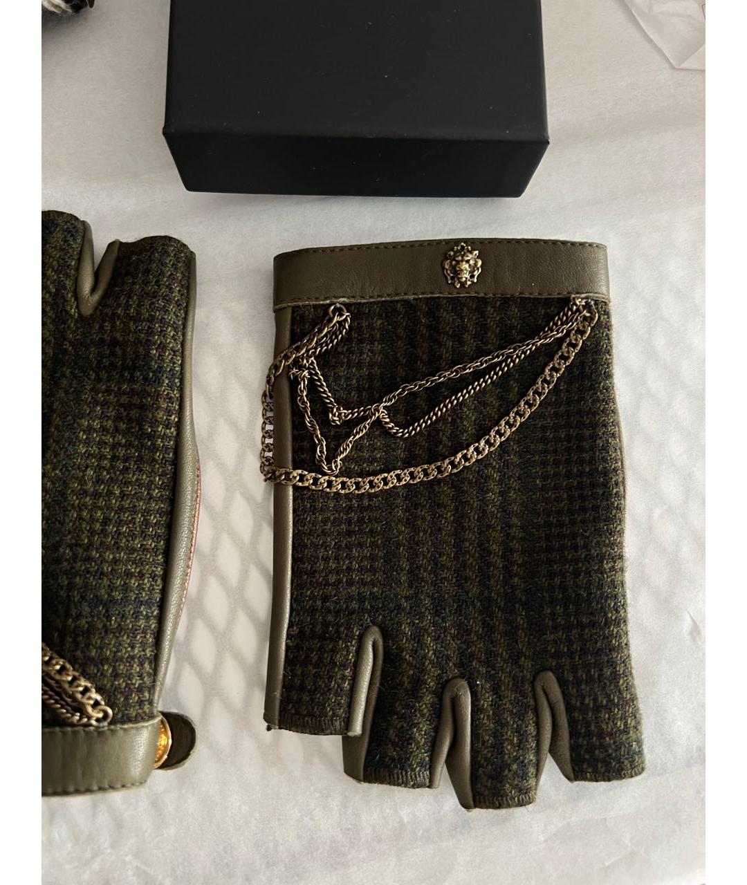 CHANEL Зеленые кожаные митенки, фото 5