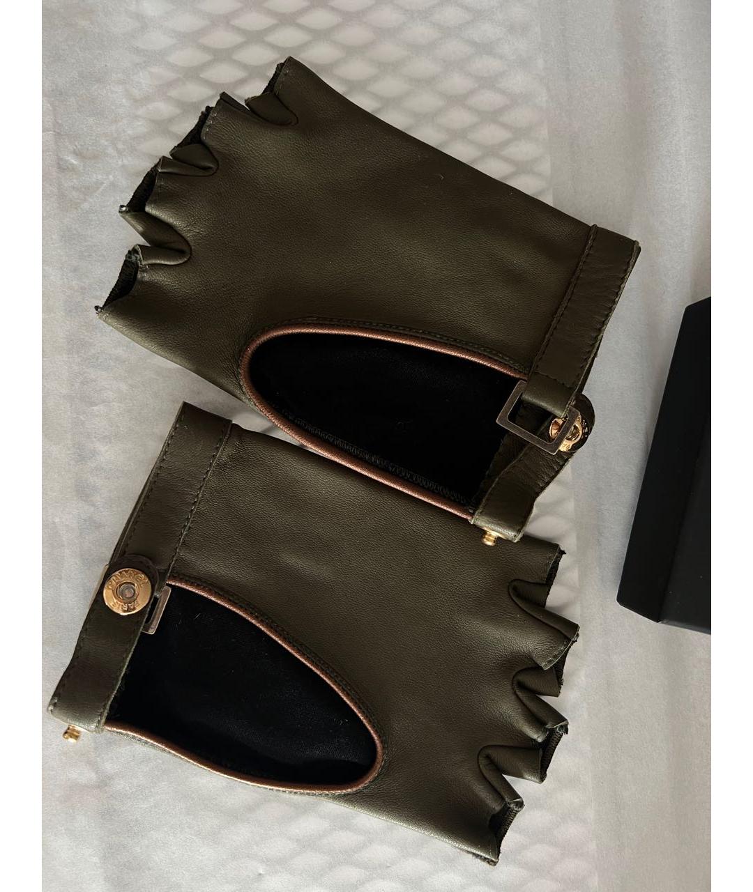 CHANEL Зеленые кожаные митенки, фото 8