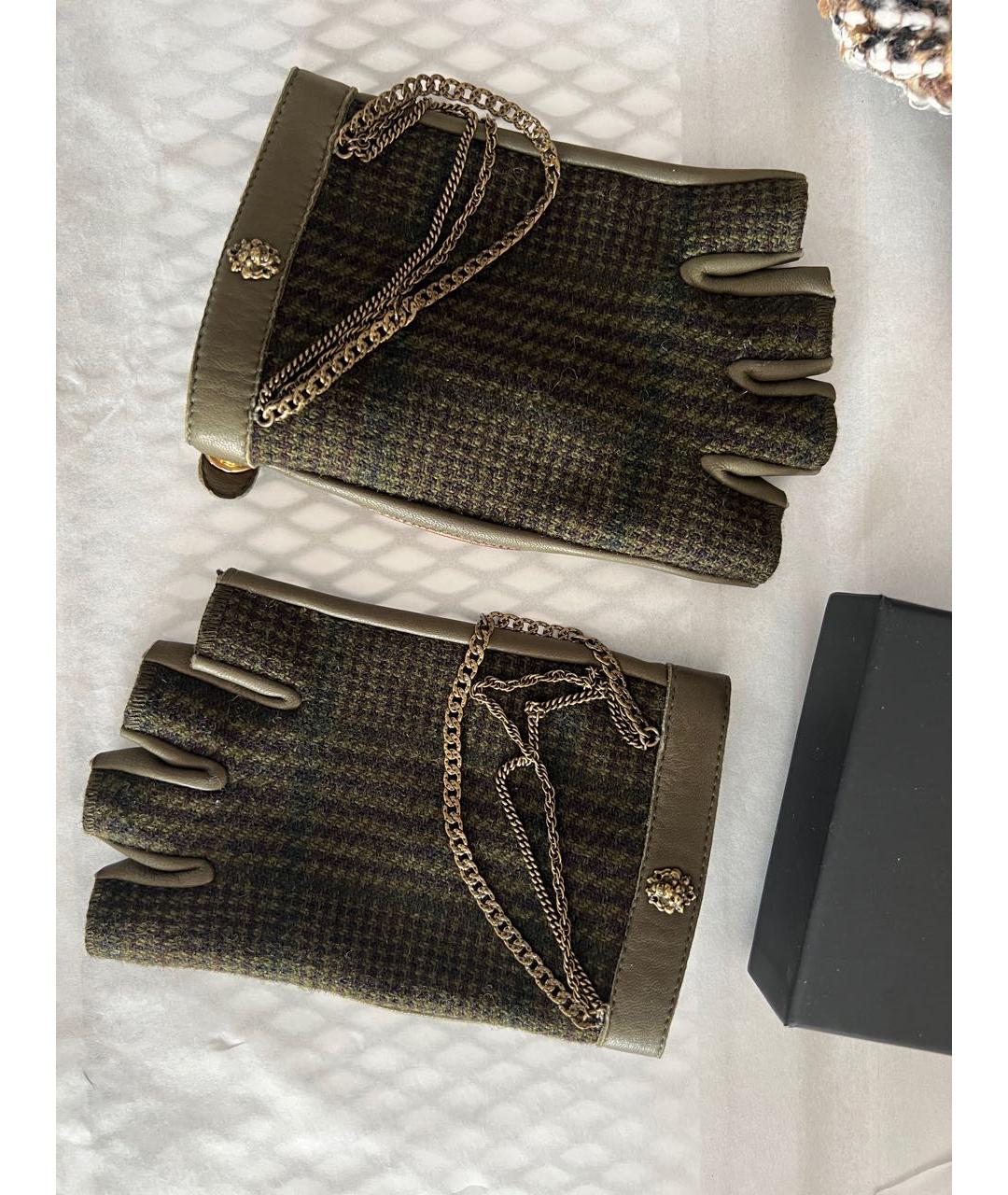 CHANEL Зеленые кожаные митенки, фото 9