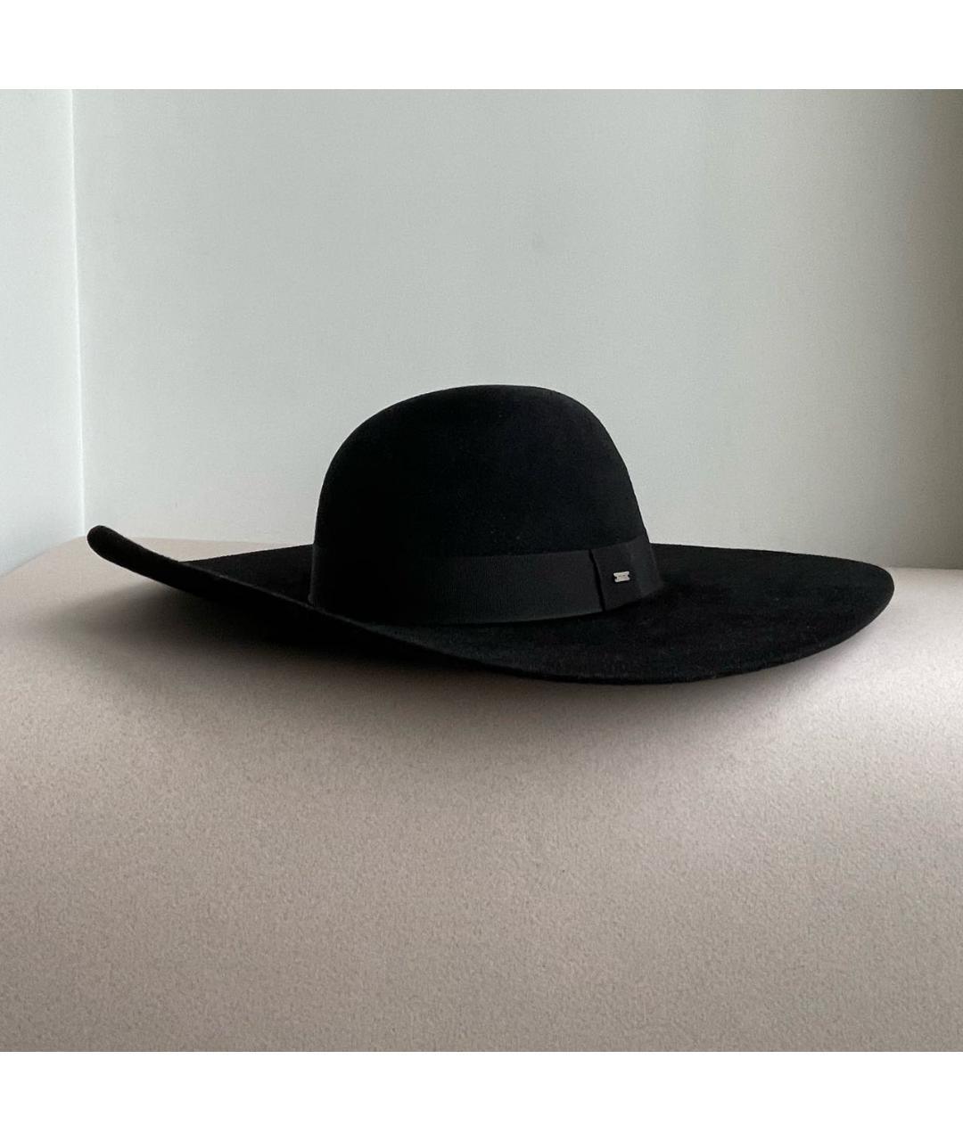 SAINT LAURENT Черная шерстяная шляпа, фото 3