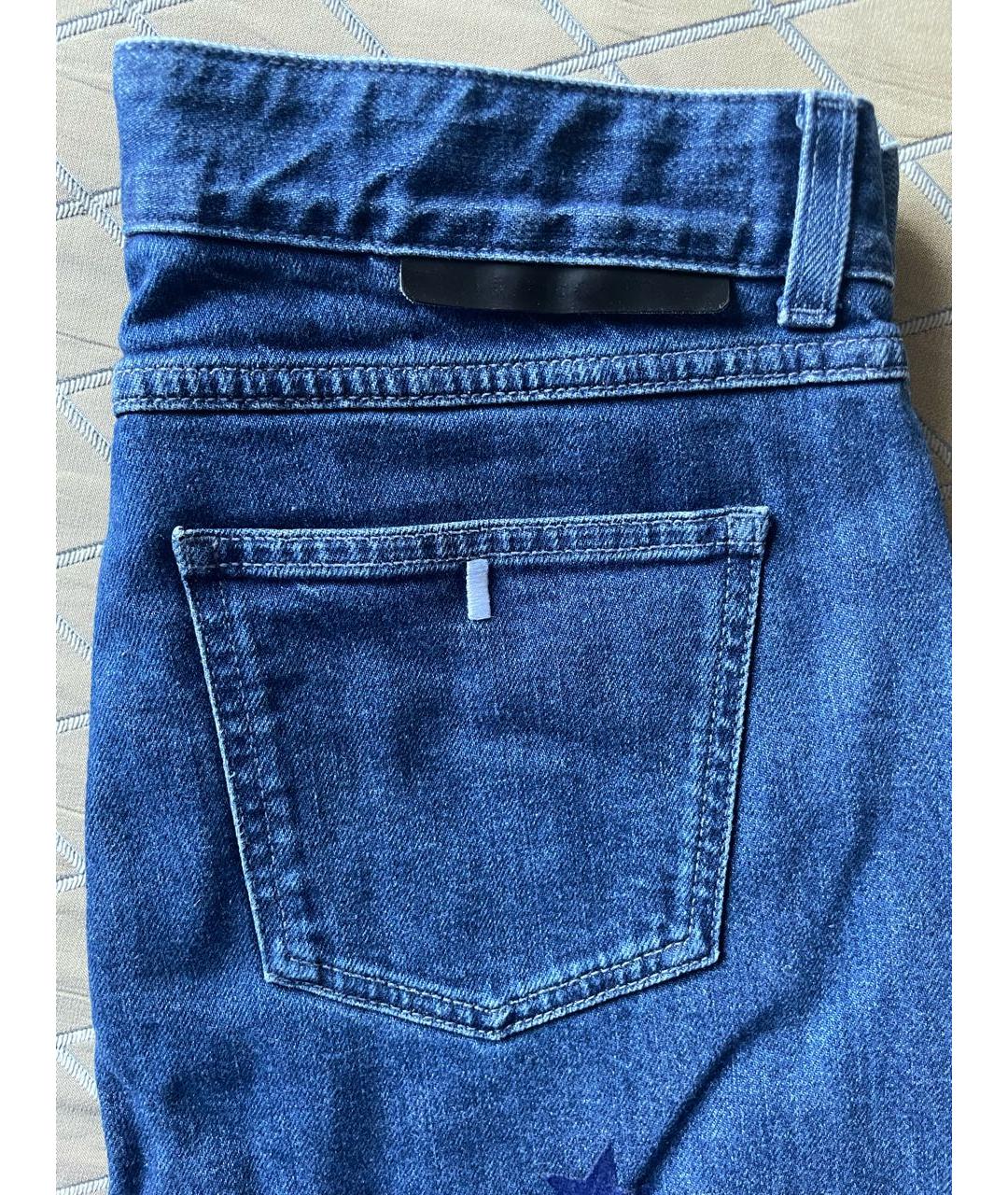 STELLA MCCARTNEY Синие хлопко-эластановые прямые джинсы, фото 3