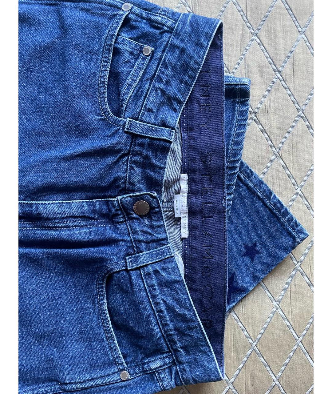 STELLA MCCARTNEY Синие хлопко-эластановые прямые джинсы, фото 4