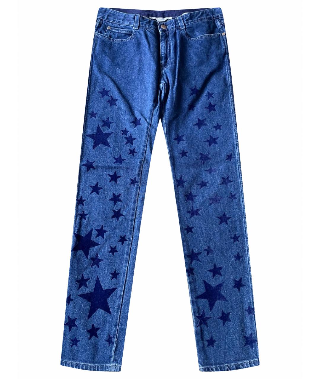 STELLA MCCARTNEY Синие хлопко-эластановые прямые джинсы, фото 1