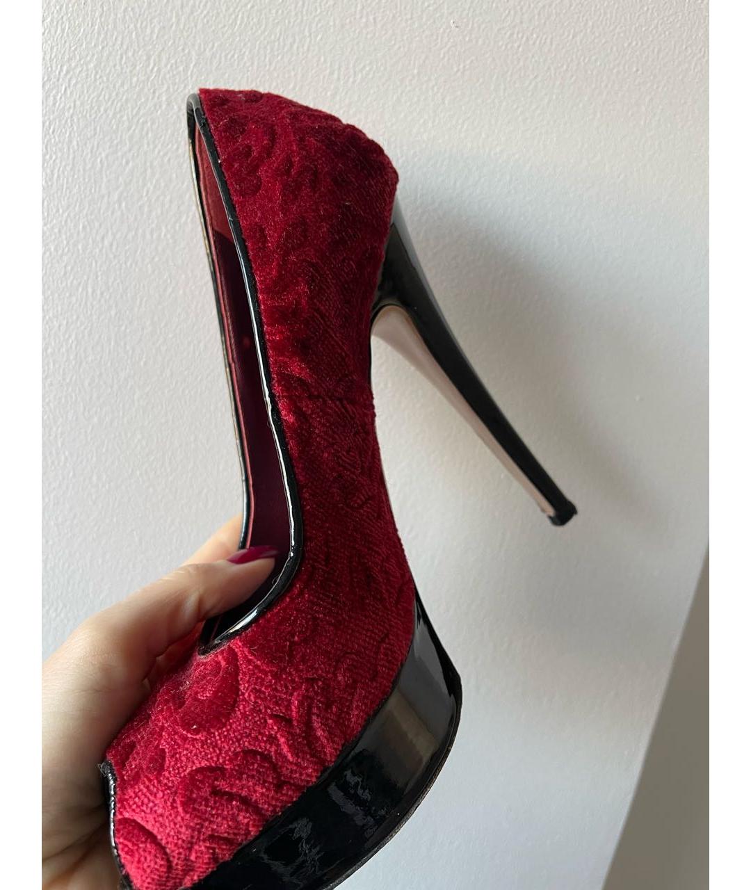 SEBASTIAN Красные бархатные туфли, фото 4
