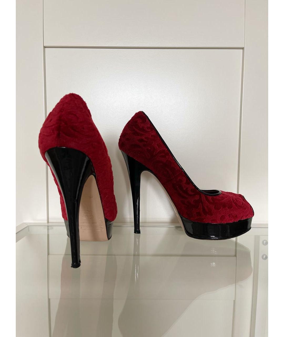 SEBASTIAN Красные бархатные туфли, фото 3