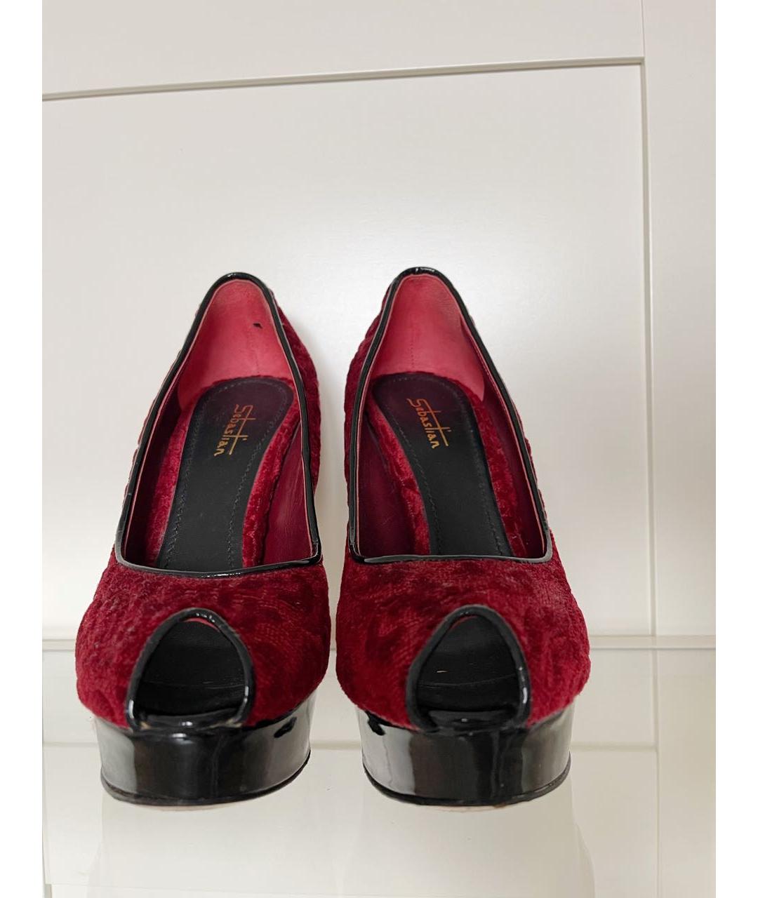 SEBASTIAN Красные бархатные туфли, фото 2