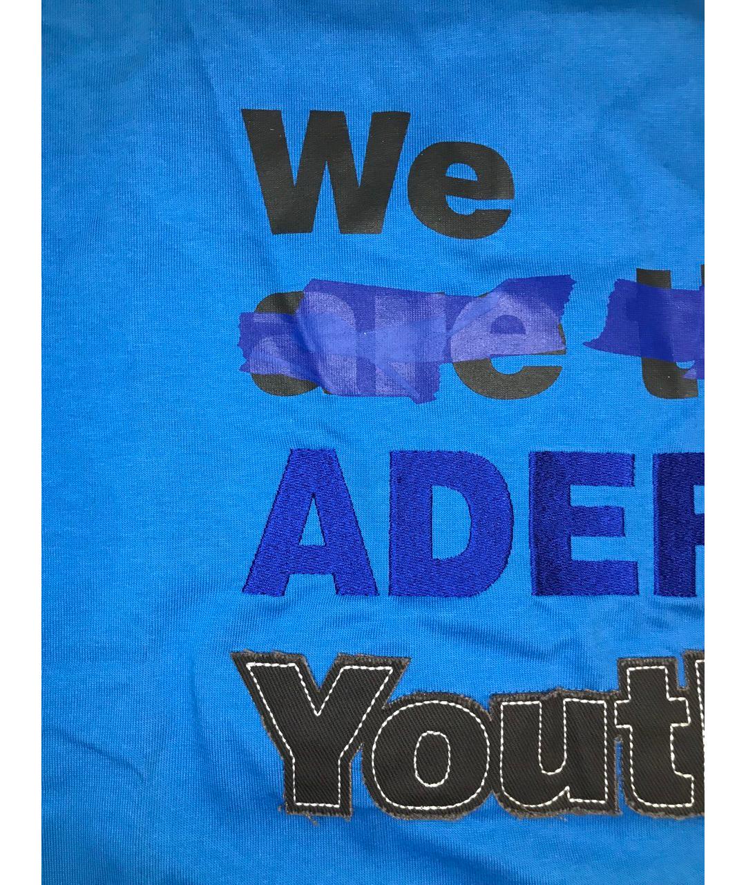 ADER ERROR Синяя хлопковая футболка, фото 4