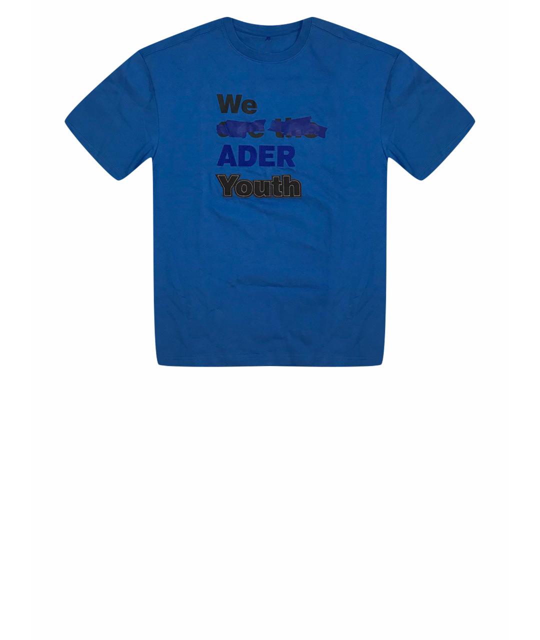 ADER ERROR Синяя хлопковая футболка, фото 1