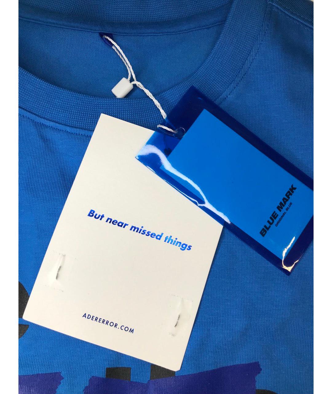 ADER ERROR Синяя хлопковая футболка, фото 3