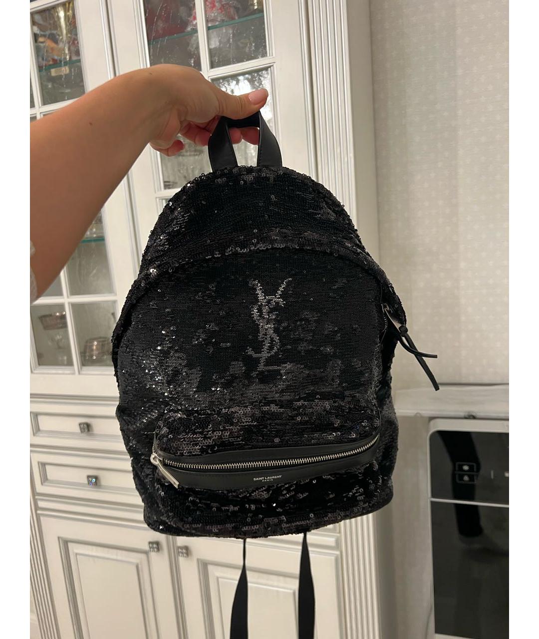SAINT LAURENT Черный тканевый рюкзак, фото 9