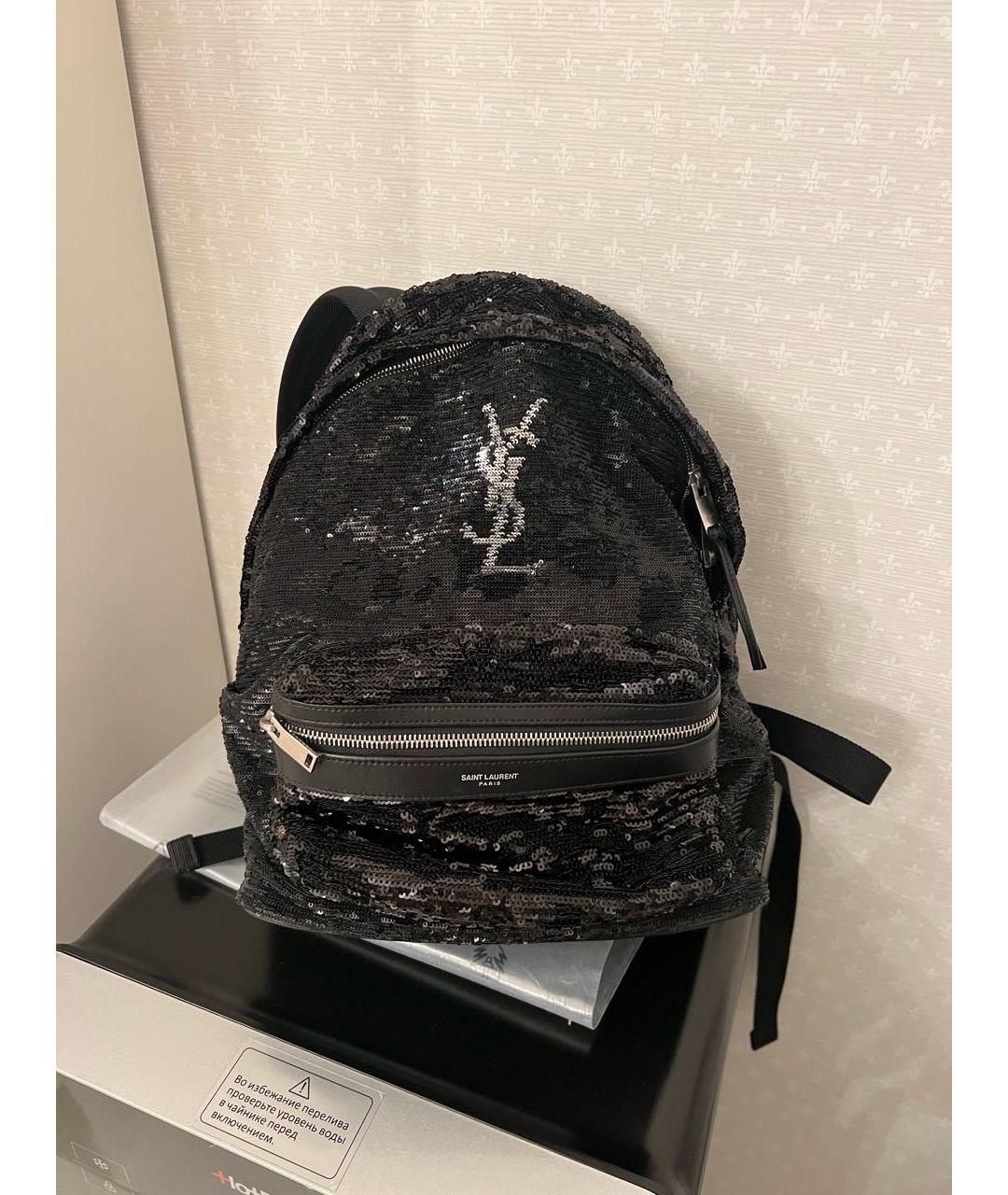 SAINT LAURENT Черный тканевый рюкзак, фото 8