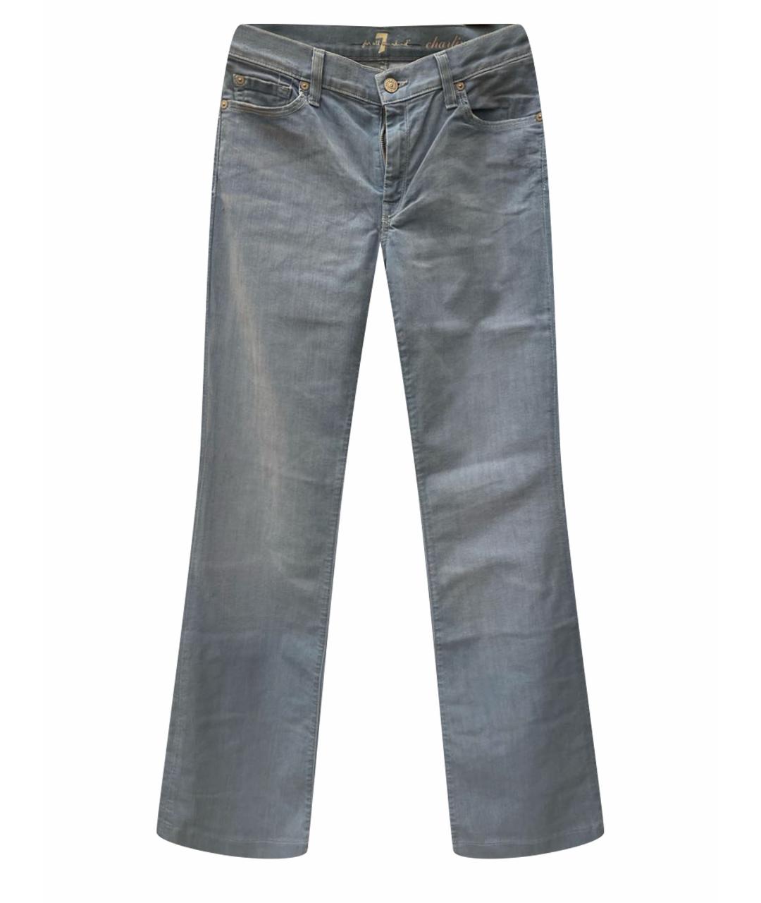 7 FOR ALL MANKIND Голубые хлопковые джинсы клеш, фото 1