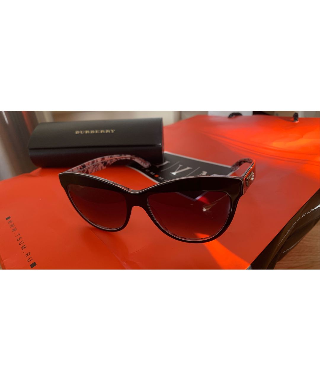 BURBERRY Черные солнцезащитные очки, фото 9