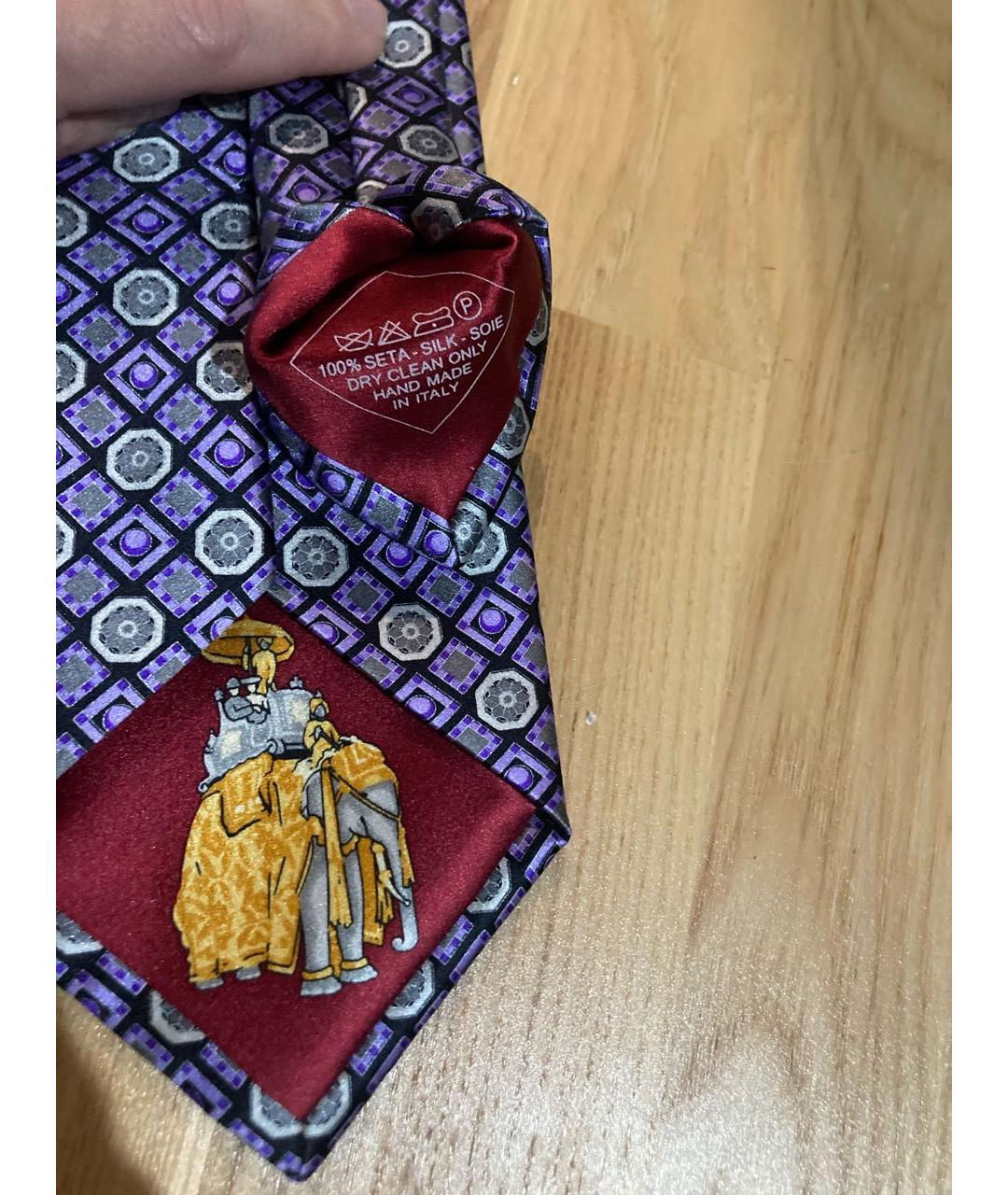 FERU Фиолетовый шелковый галстук, фото 4