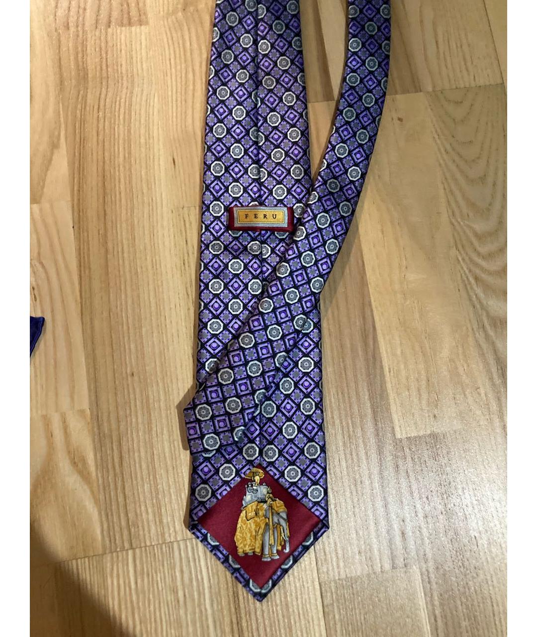 FERU Фиолетовый шелковый галстук, фото 2