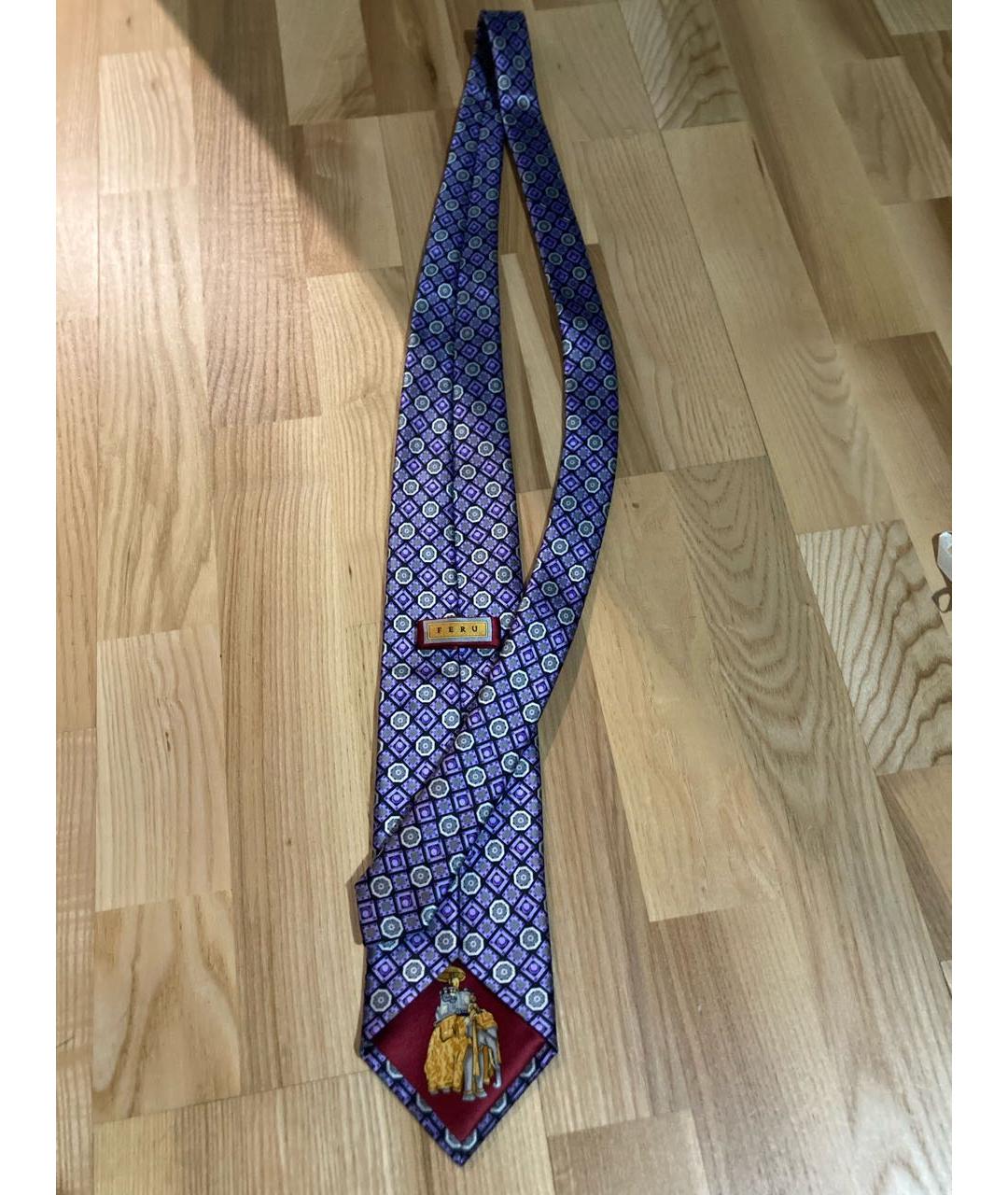 FERU Фиолетовый шелковый галстук, фото 3