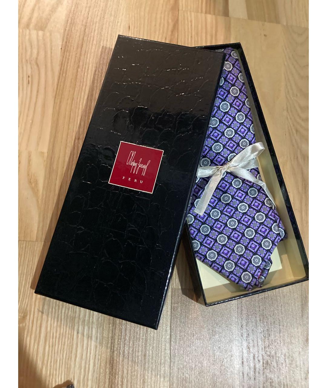 FERU Фиолетовый шелковый галстук, фото 5