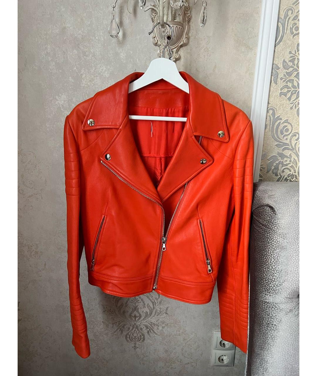 YVES SALOMON Оранжевая кожаная куртка, фото 2