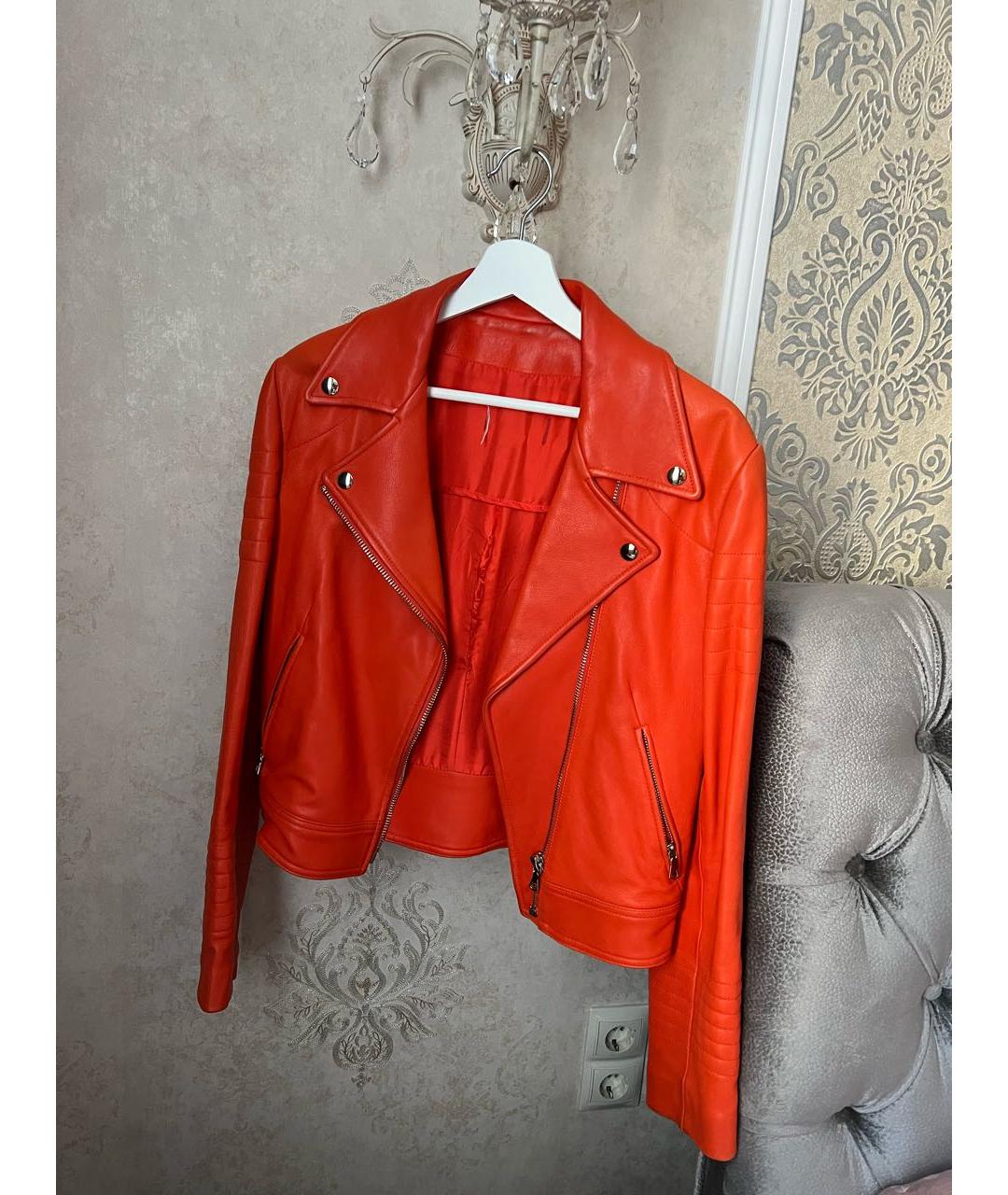 YVES SALOMON Оранжевая кожаная куртка, фото 3