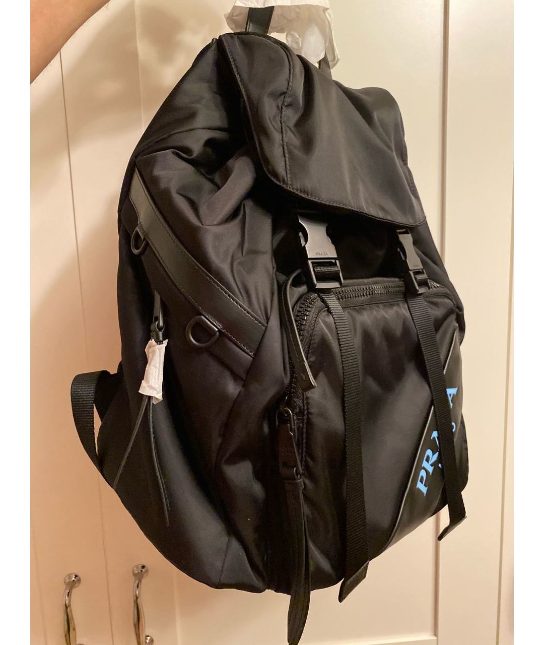 PRADA Темно-синий синтетический рюкзак, фото 2