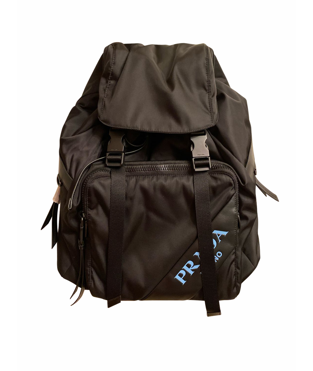 PRADA Темно-синий синтетический рюкзак, фото 1