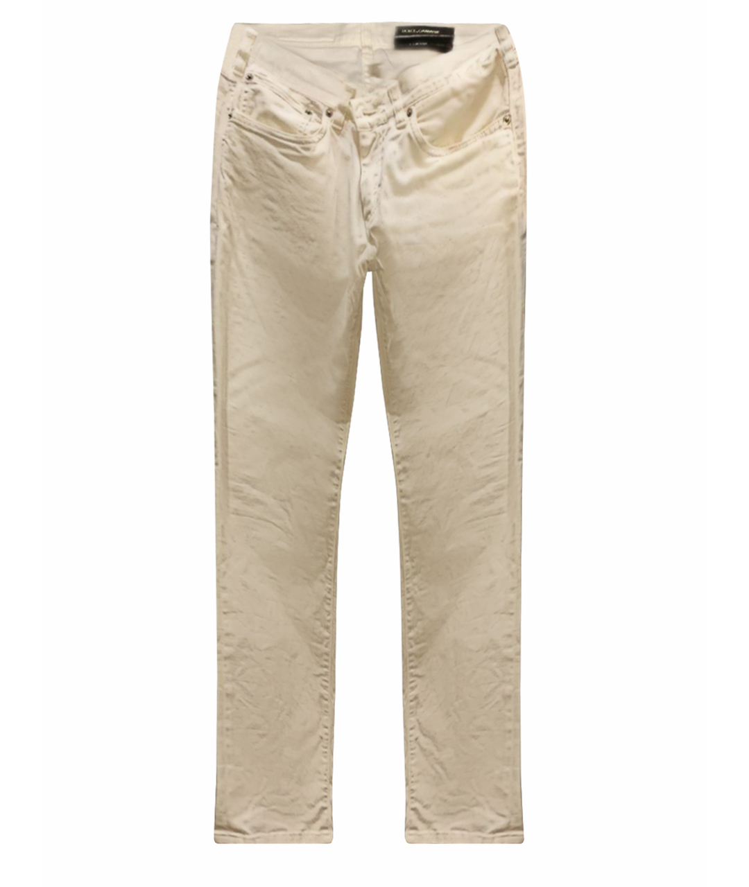 DOLCE&GABBANA Белые хлопковые джинсы скинни, фото 1