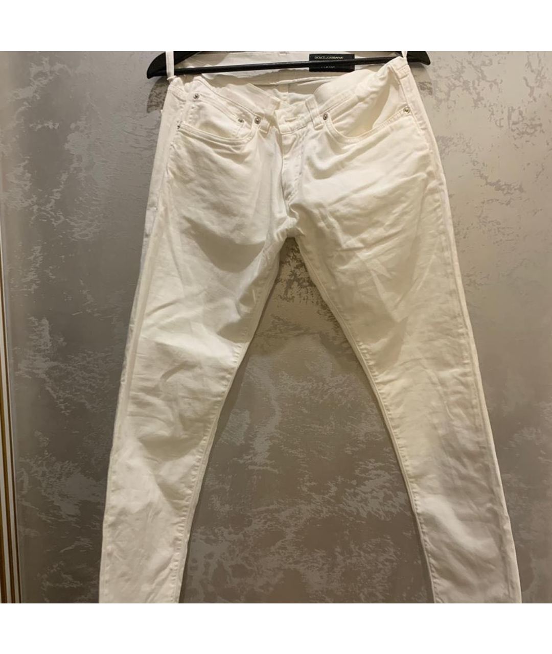 DOLCE&GABBANA Белые хлопковые джинсы скинни, фото 3