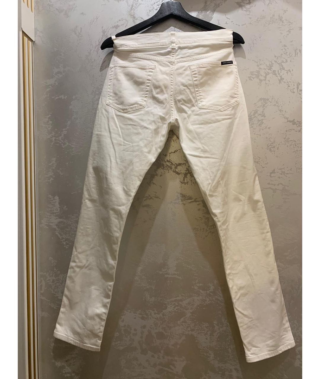 DOLCE&GABBANA Белые хлопковые джинсы скинни, фото 4