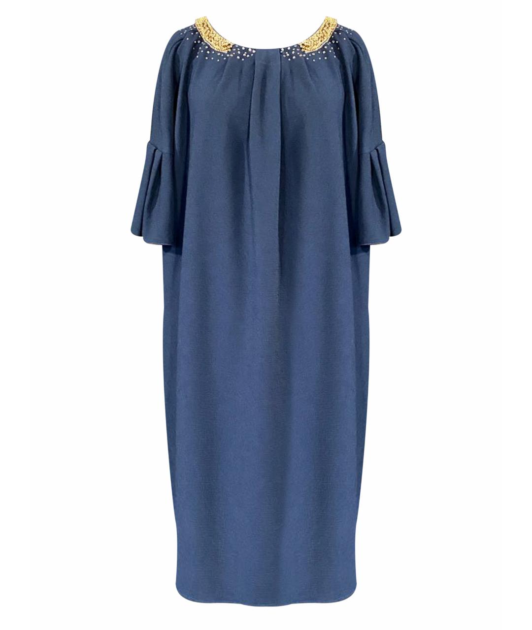 VDP Синее шелковое платье, фото 1