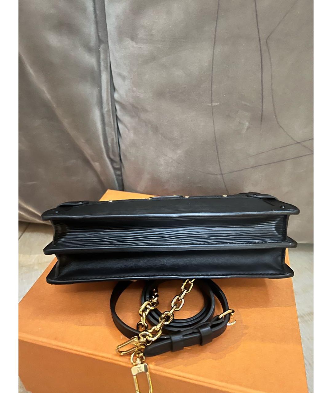 LOUIS VUITTON PRE-OWNED Черная кожаная сумка через плечо, фото 3