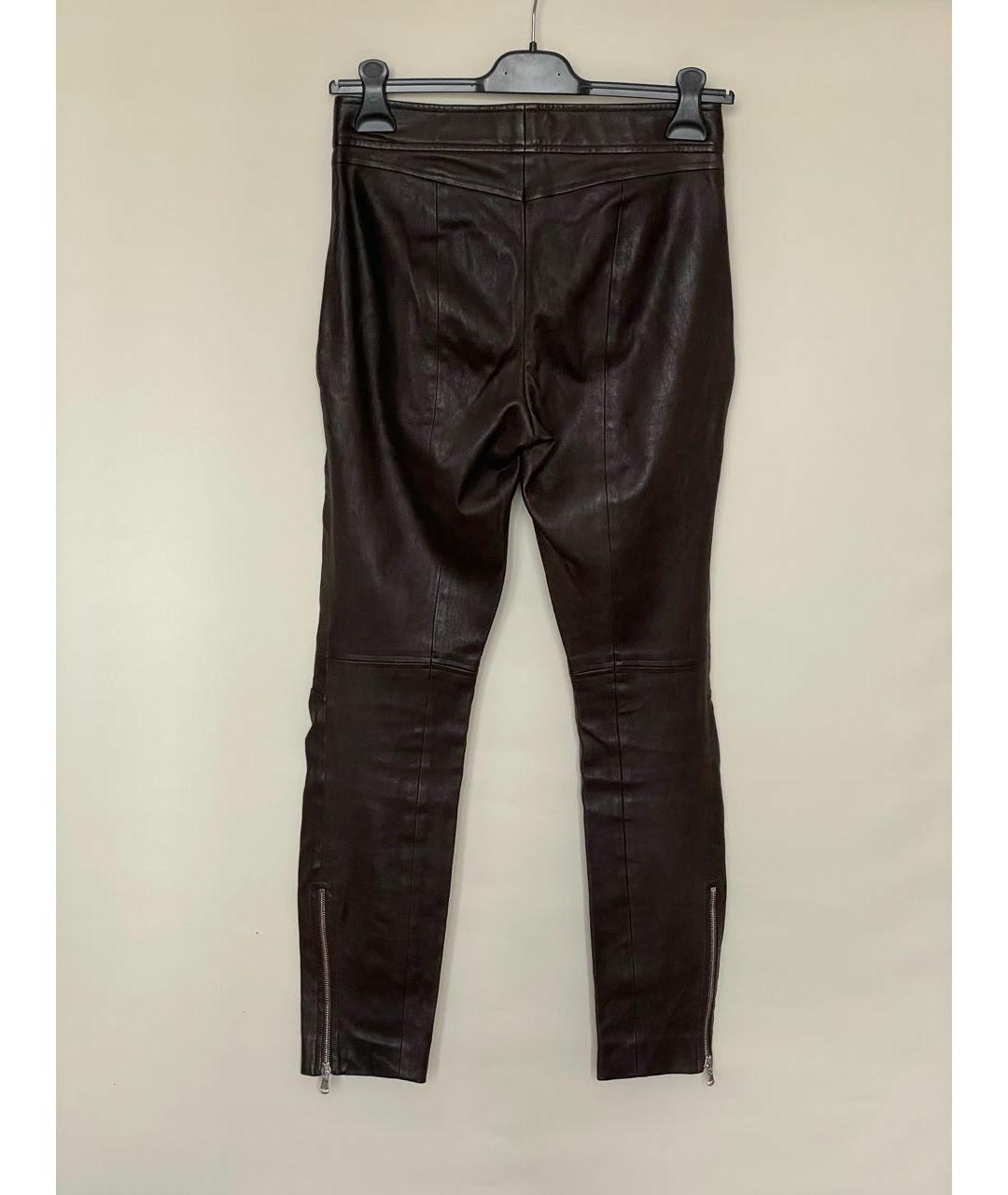 IRFE Коричневые кожаные брюки узкие, фото 2