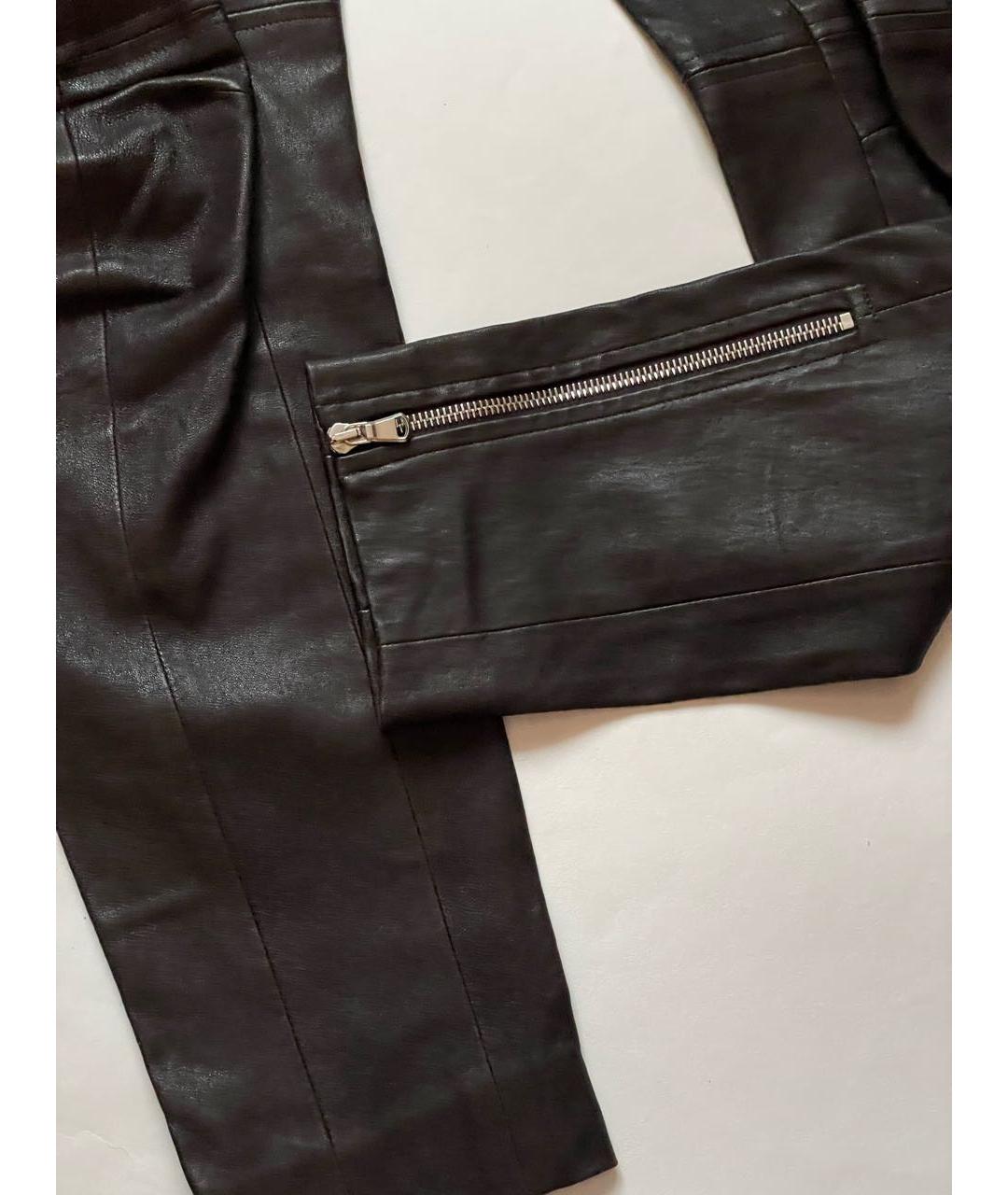 IRFE Коричневые кожаные брюки узкие, фото 6